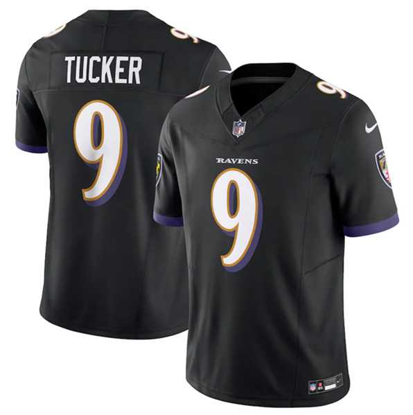 Men & Women & Youth Baltimore Ravens #9 Justin Tucker Black 2023 F.U.S.E Vapor Jersey->baltimore ravens->NFL Jersey